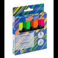 WESTCOTT Textmarker farbsortiert, 4 St.