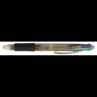 WESTCOTT 4-Farben-Kugelschreiber VARIETY transparent, Schreibfarbe: schwarz, blau, rot, grün, 1 St.