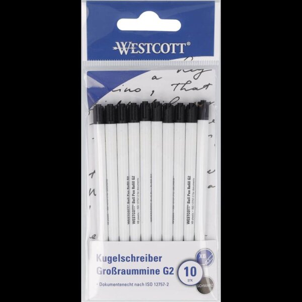WESTCOTT Kugelschreiberminen XB schwarz, 10 St.