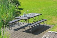 Garden Pleasure Sitzgruppe Ventana, schwarz Kunststoff, Metall, 3-teilig  ( 304723 )