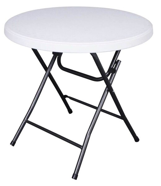 Garden Pleasure Gartentisch Mufaro schwarz, weiß rund 80,0 x 80,0 x 73,5 cm