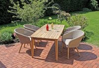 Garden Pleasure Sitzgruppe Visalia taupe, braun Kunststoff, Holz, 5-teilig