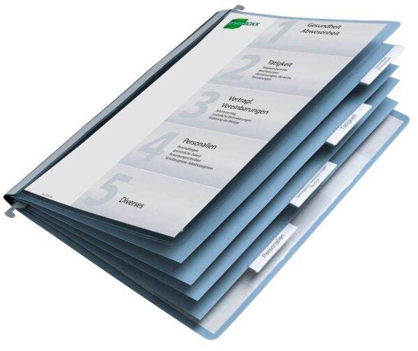 DURABLE Personalhefter Kunststoff blau DIN A4 5x kaufmännische Heftung, 1 St.
