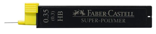 FABER-CASTELL SUPER-POLYMER Feinminen-Bleistiftminen schwarz HB 0,35 mm, 12 St.