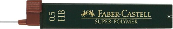 FABER-CASTELL SUPER-POLYMER Feinminen-Bleistiftminen schwarz HB 0,5 mm, 12 St.