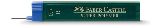 FABER-CASTELL SUPER-POLYMER Feinminen-Bleistiftminen schwarz B 0,7 mm, 12 St.