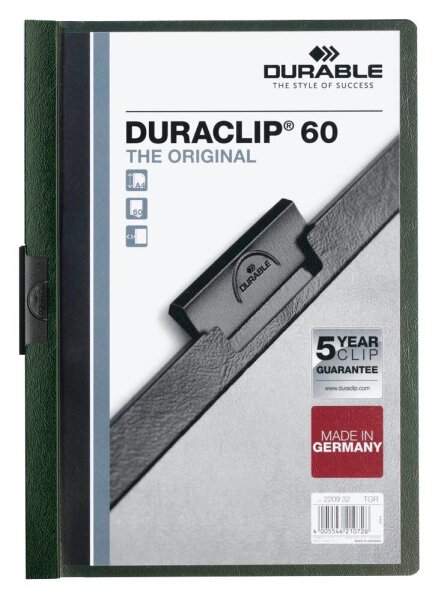 DURABLE Klemmhefter DURACLIP dunkelgrün, 25 St.