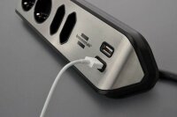 brennenstuhl estilo 4-fach Steckdosenleiste 2,0 m silber mit USB-Buchse