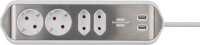 brennenstuhl estilo 4-fach Steckdosenleiste 2,0 m silber mit USB-Buchse