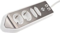 brennenstuhl estilo 4-fach Steckdosenleiste 2,0 m silber mit USB-Buchse