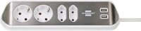 brennenstuhl estilo 4-fach Steckdosenleiste 2,0 m silber mit USB-Buchse