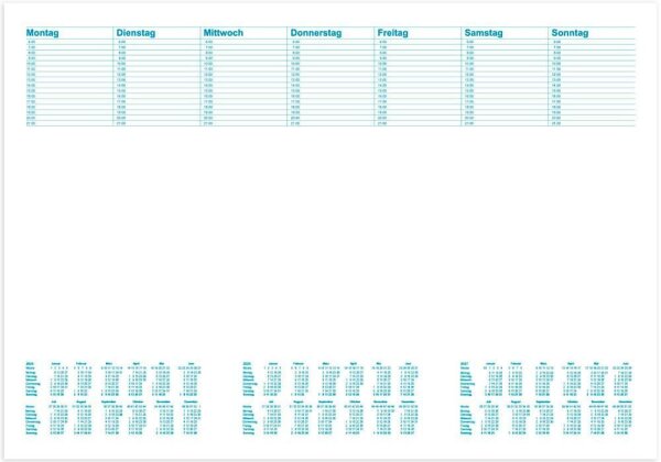 RNK-Verlag Schreibtischunterlage Office - 2024/2025/2026 weiß Papier 48,0 x 33,0 cm, 30 Blatt