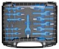 GEDORE 1101-570500 Locheisen-Set spitz, flach, kegelförmig 18-teilig