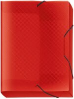 VELOFLEX Heftbox Crystal 3,0 cm transparent rot, 1 St.