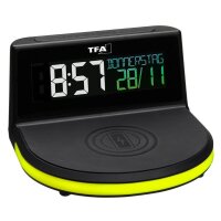 TFA® digitaler Wecker 60.2028.01 CHARGE IT WIRELESS schwarz Kunststoff 136,0 x 126,0 mm