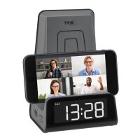 TFA® digitaler Wecker 60.2033 ICONcharge schwarz Kunststoff 107,0 x 83,0 mm