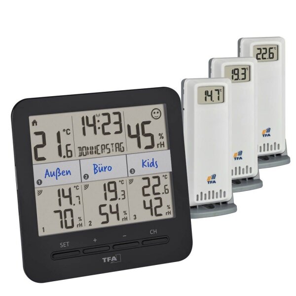 TFA® 30.3075 KLIMA@HOME 2 Thermo-Hygrometer schwarz, 1 St.