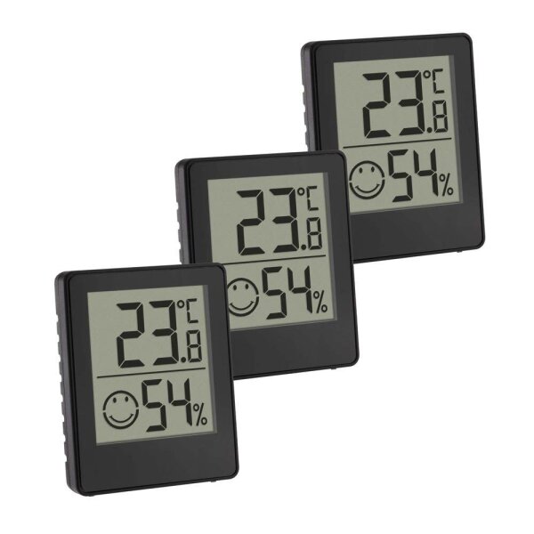 TFA® 30.5039 Thermo-Hygrometer schwarz, 3 St.