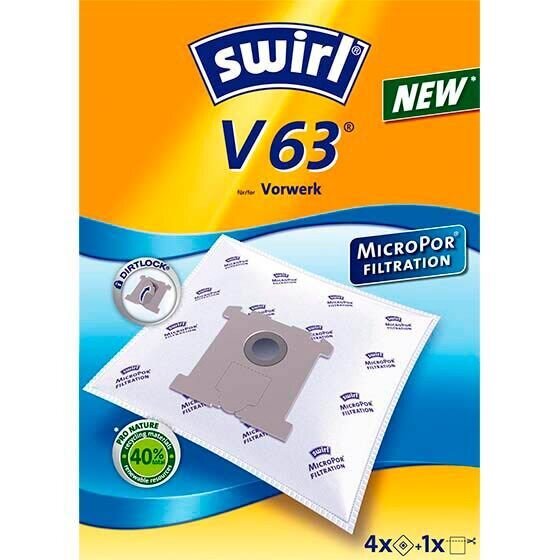 swirl® MicroPor Filtration V 63 Staubsaugerbeutel, 4 St.