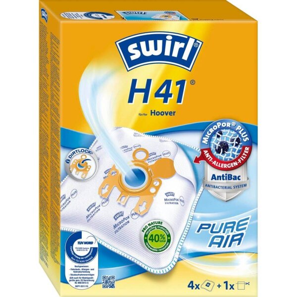 swirl® MicroPor® Plus H 41 Staubsaugerbeutel, 4 St.