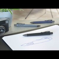 FABER-CASTELL Kugelschreiber POLY BALL Urban All Black, Schreibfarbe: blau, 1 St.