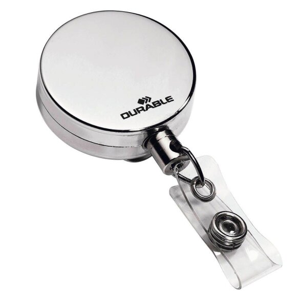 DURABLE Ausweishalter Jojo CHROME 822523, Clip, silber, 10 St.