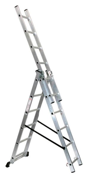 SZ Metall Vielzweckleiter silber 3x 6 Sprossen, H: 381,0 cm
