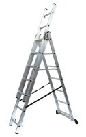 SZ Metall Vielzweckleiter silber 3x 7 Sprossen, H: 409,0 cm