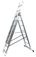 SZ Metall Vielzweckleiter silber 3x 8 Sprossen, H: 489,0 cm