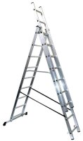 SZ Metall Vielzweckleiter silber 3x 9 Sprossen, H: 543,0 cm