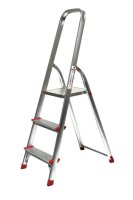 SZ Metall Stehleiter einseitig silber 3 Stufen, H: 126,0 cm