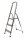SZ Metall Stehleiter einseitig silber 3 Stufen, H: 126,0 cm