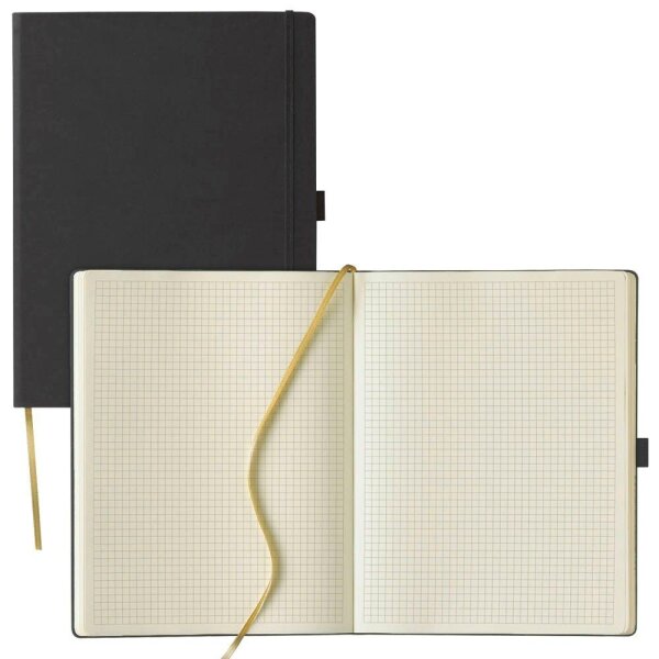 Lediberg Notizbuch Tucson ca. DIN A4 kariert, schwarz Hardcover 240 Seiten, 1 St.