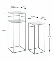 HAKU Möbel Beistelltische-Set rechteckig Metall...