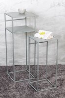 HAKU Möbel Beistelltische-Set rechteckig Metall grau, 2 St.