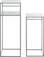 HAKU Möbel Beistelltische-Set rechteckig Metall grau, 2 St.