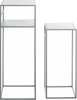 HAKU Möbel Beistelltische-Set rechteckig Metall grau, 2 St.