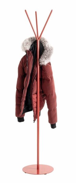 HAKU Möbel Kleiderständer 47499 rot Metall 3 Haken 35,0 x 173,0 cm, 1 St.