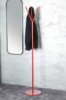 HAKU Möbel Kleiderständer 47499 rot Metall 3 Haken 35,0 x 173,0 cm, 1 St.