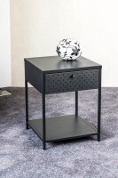 HAKU Möbel Konsole Nachttisch rechteckig Metall schwarz 40,0 x 40,0 x 53,0 cm, 1 St.