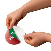 SafetyMarking® Hinweisaufkleber "Drücken +...