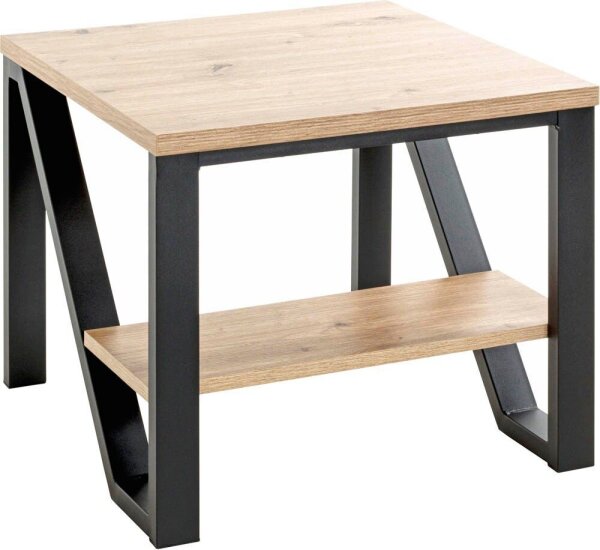 HAKU Möbel Beistelltisch rechteckig MDF-Platte eiche 55,0 x 55,0 x 48,0 cm, 1 St.