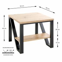 HAKU Möbel Beistelltisch rechteckig MDF-Platte eiche...