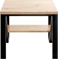 HAKU Möbel Beistelltisch rechteckig MDF-Platte eiche 55,0 x 55,0 x 48,0 cm, 1 St.