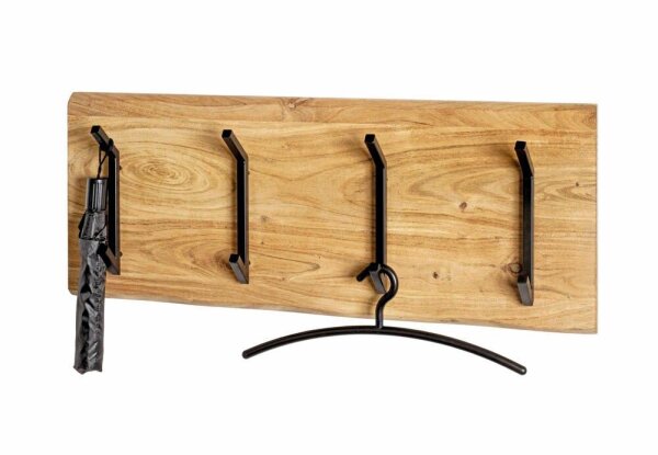 HAKU Möbel Wandgarderobe 52975 akazie Holz 4 Haken 90,0 x 36,0 cm, 1 St.