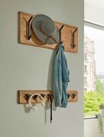 HAKU Möbel Wandgarderobe 52975 akazie Holz 4 Haken 90,0 x 36,0 cm, 1 St.