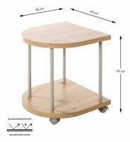 HAKU Möbel Beistelltisch C-Form MDF-Platte esche...