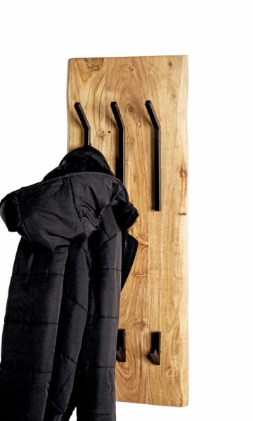 HAKU Möbel Wandgarderobe 52976 akazie Holz 6 Haken 36,0 x 100,0 cm, 1 St.