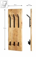 HAKU Möbel Wandgarderobe 52976 akazie Holz 6 Haken...