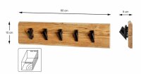 HAKU Möbel Wandgarderobe 52979 akazie Holz 5 Haken...